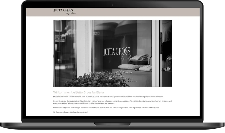 Website Jutta Gross auf dem Laptop