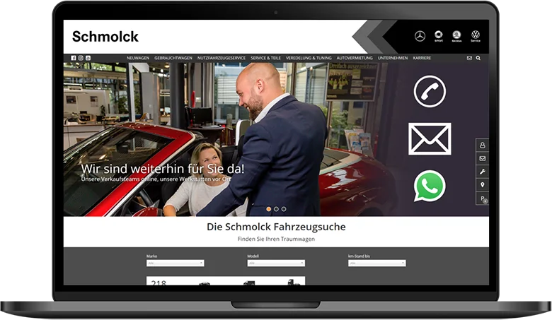 Website Schmolck auf dem Laptop